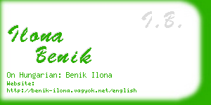 ilona benik business card
